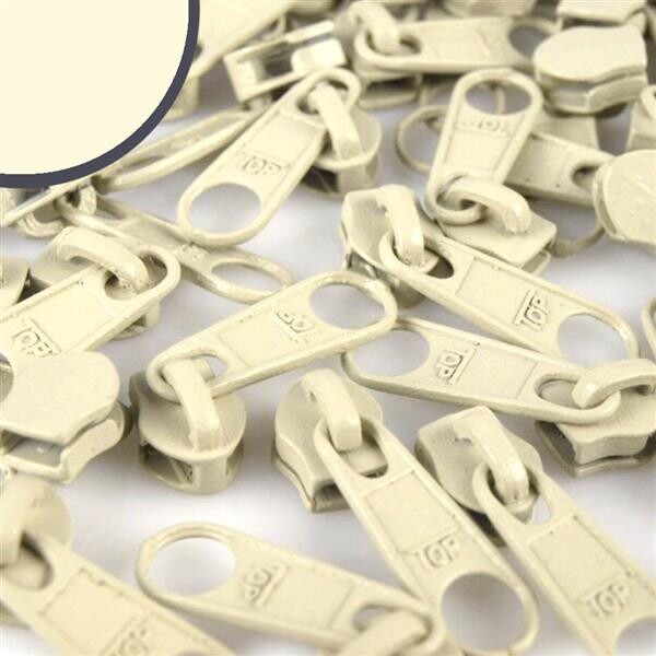 Schieber für Endlos Reissverschlüsse 5mm Creme
