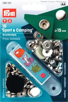 Prym 390201 Sport und Camping 10 Druckknöpfe Metall Ø 15mm