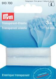 Prym 910700 Transparent-Elastic, 10mm breit, Länge 3m, transparent