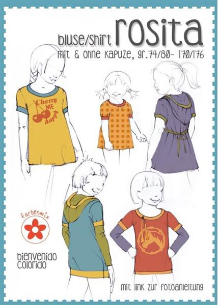 85 Papierschnittmuster Farbenmix Kinder Bluse/Shirt Rosita