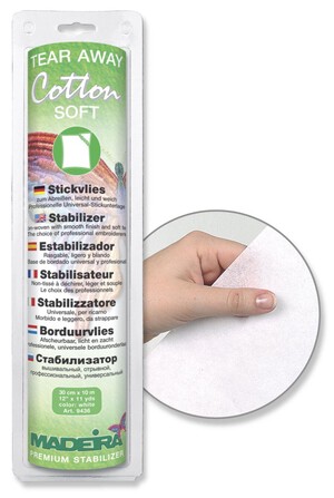 Madeira Cotton Soft Stickvlies Weiss Tear Away