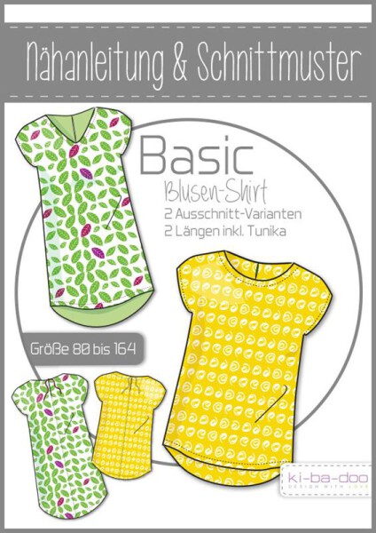 17 Papierschnittmuster Kibadoo Kinder Mädchen Basic Blusen-Shirt