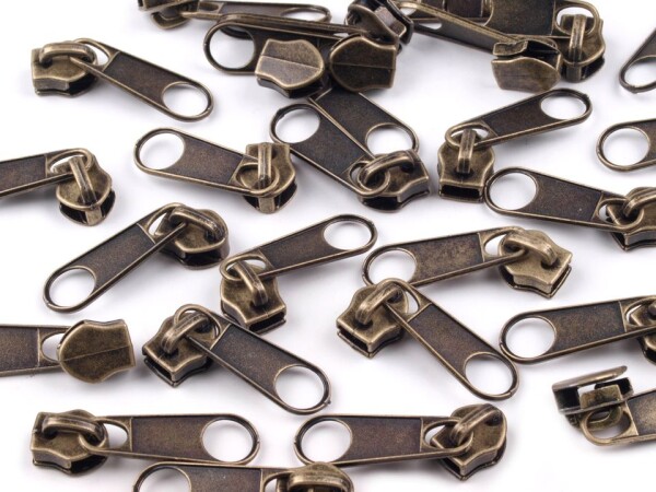 Schieber für Endlos Reissverschlüsse 5mm Altgold