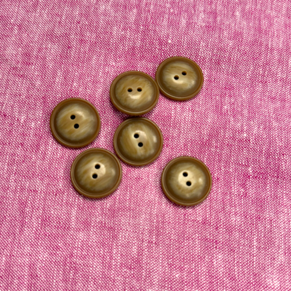 Knopf Polyesterknopf 2 Loch 20mm Uni Braun