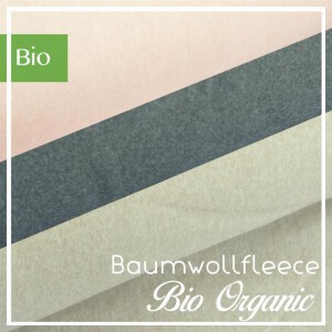 Baumwollfleece Bio Organic Rose