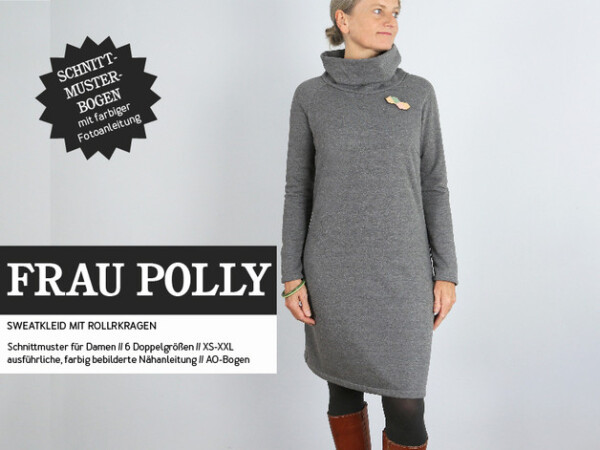 Papierschnittmuster Schnittreif Damen Frau Polly Sweatkleid