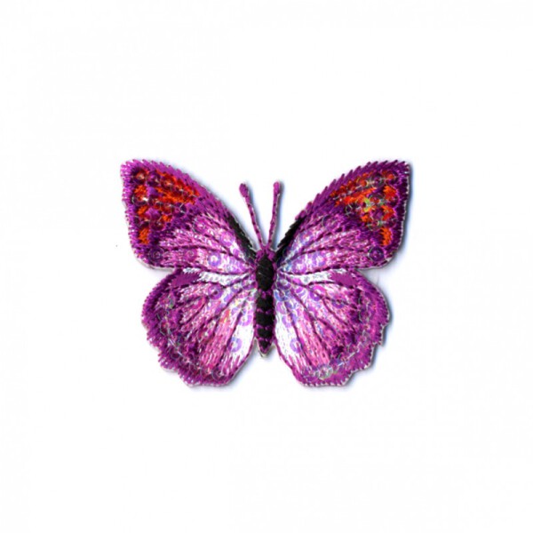 Applikation Aufnäher Schmetterling Pink Glitzer
