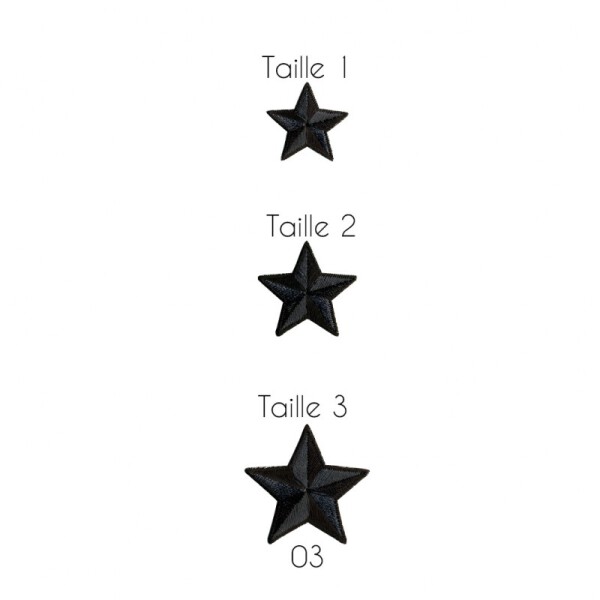 Applikation Aufnäher Aufbügler Stern Schwarz in 3 Größen