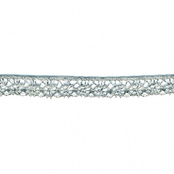 Klöppelspitze 13mm Glitzer Silber