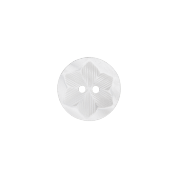 Union Knopf Blume 12mm weiß schimmernd