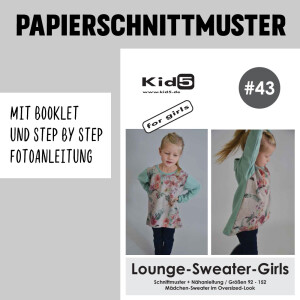 162  Papierschnittmuster Kid5 #43 Lounge-Sweater-Girls