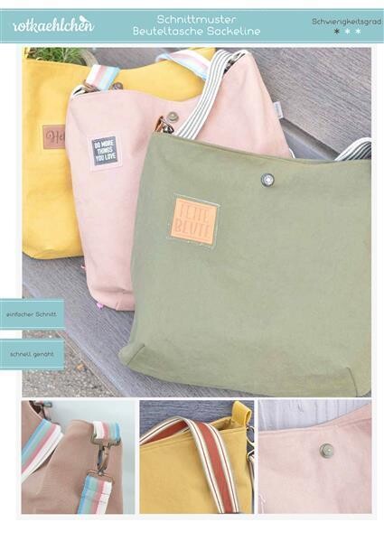 Gratis Papierschnittmuster Tasche Sackeline Beuteltasche, 4,00 €