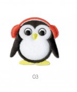 Applikation Aufnäher Aufbügler Pinguin Mütze Rot