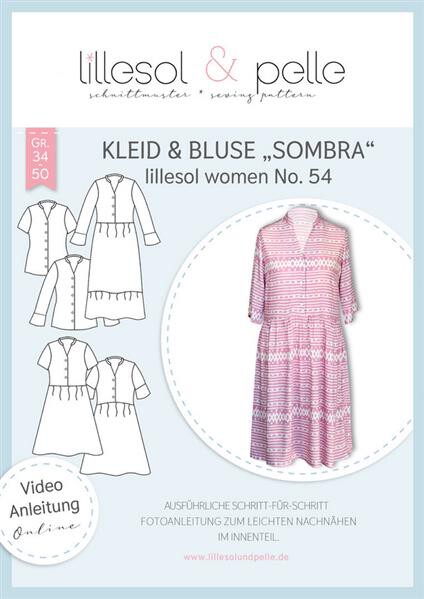 87 Papierschnittmuster Lillesol Damen Kleid Bluse Sombra No. 54 - Größe 34-50