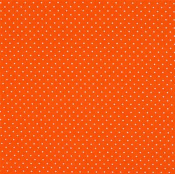Baumwolle Small Dots Daisy Orange Weiss