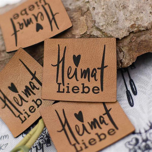 Label Aufnäher Kunstleder Heimat Liebe