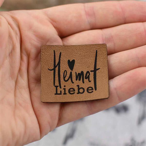 Label Aufnäher Kunstleder Heimat Liebe
