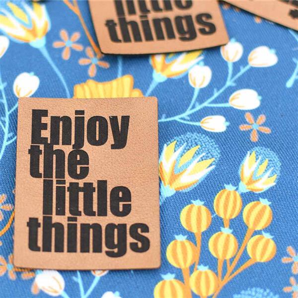 Label Aufnäher Kunstleder Enjoy the little things