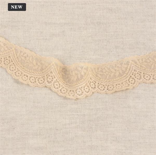 Spitze elastisch Wäschespitze 35mm Borte Beige