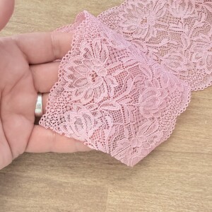 Spitze elastisch Wäschespitze 102mm Rosa