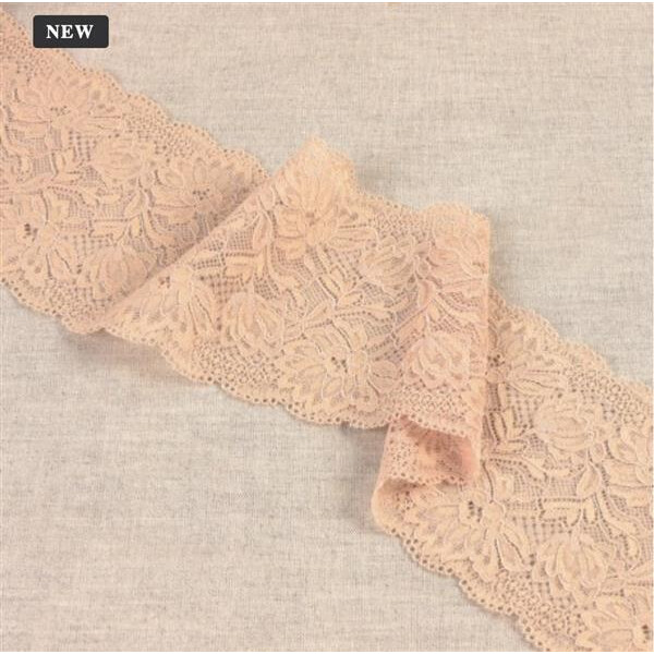 Spitze elastisch Wäschespitze 102mm Beige