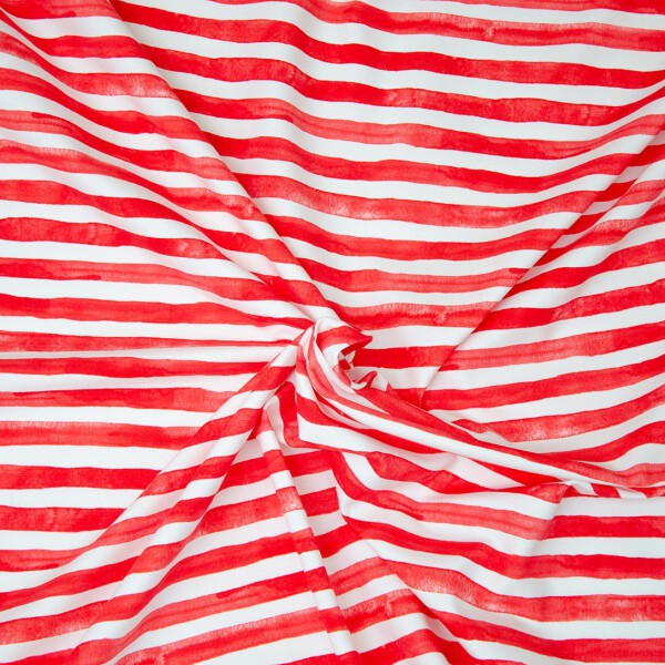 Jersey Mini Stripe Rot Weiß