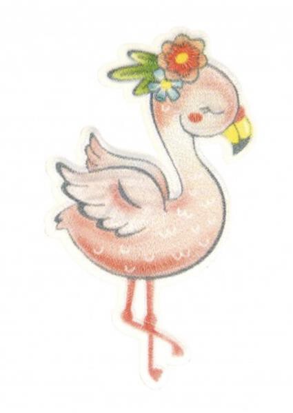 Applikation Aufnäher Aufbügler Flamingo