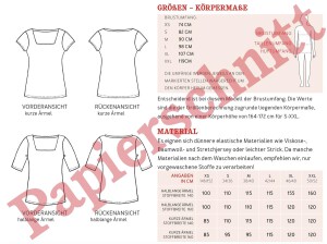 103 Papierschnittmuster Schnittreif Damen Frau Franka Shirt