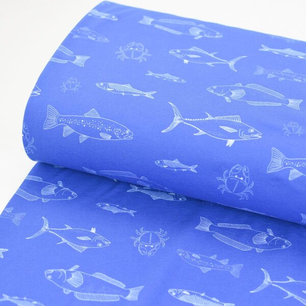 Jersey Avalana Fische auf Blau