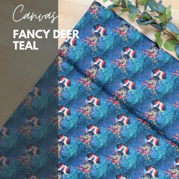 Canvas Schwarzwald Fancy Deer Teal