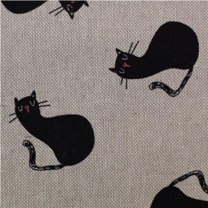 Canvas Toni schwarze Katzen auf Beige