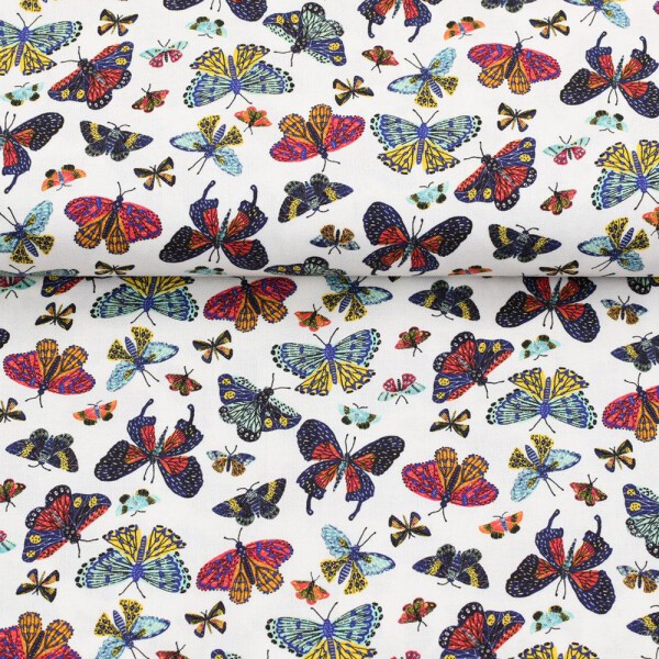 Baumwolle Cotton + Steel, Beauty & Solitude - Transformation - Confetti Schmetterlinge