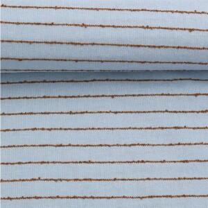 Baumwolle Polyester Gewebe Mix Braune Streifen auf Hellblau
