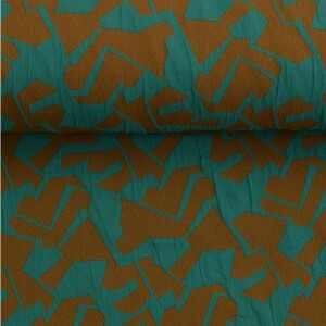 Viskose Polyester Jacquard Grafisches Muster Grün Braun