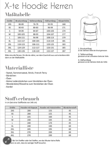 279 Papierschnittmuster Fadenkäfer Herren X-te Hoodie