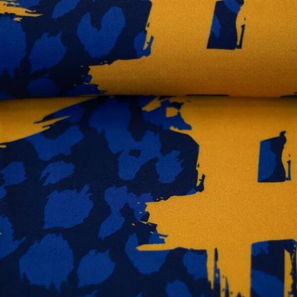 Love Collection by ki-ba-doo - Viskose Hashtag/Leo in royal / ocker / marine