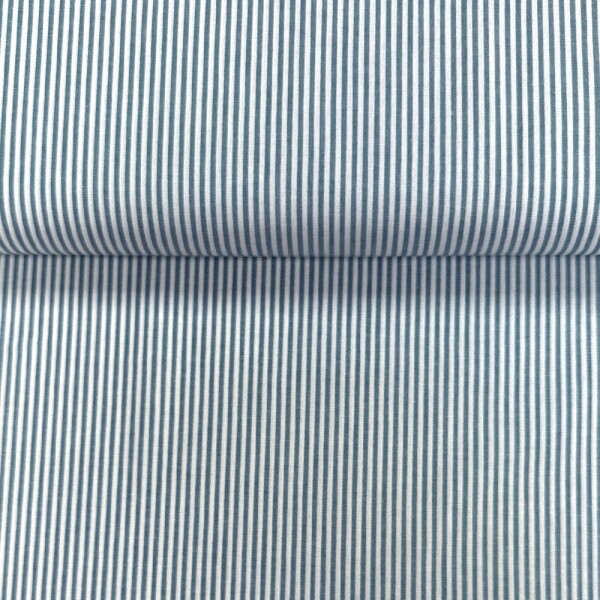 Baumwolle Yarn Dyed Stripe Petrol