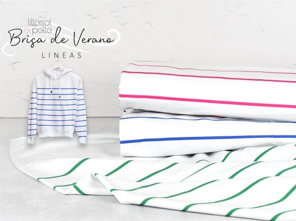 French Terry Panel Linear Blau – Brisa de Verano von lillesol & pelle x Swafing