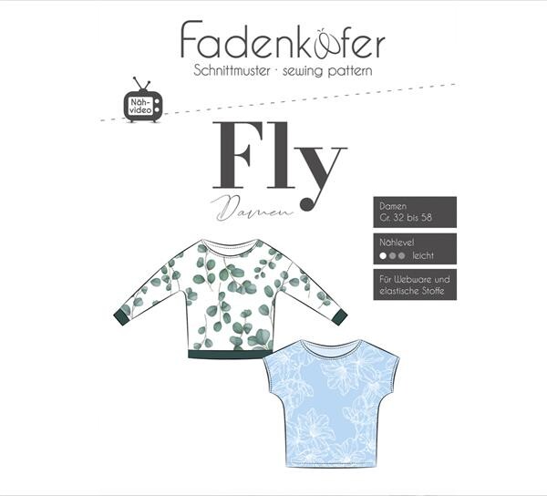 Papierschnittmuster Fadenkäfer Damen Shirt Pullover Fly