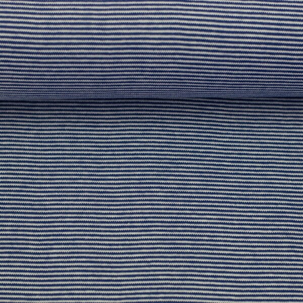 Jersey Bella feine Streifen Blau Weiss