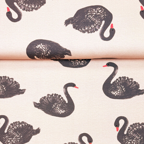 Hilco Sweat French Terry Sweet Swan Schwarz