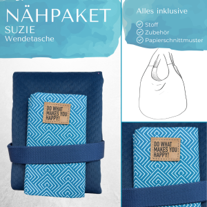 Nähpaket Suzie Gurtband Blau Ornament