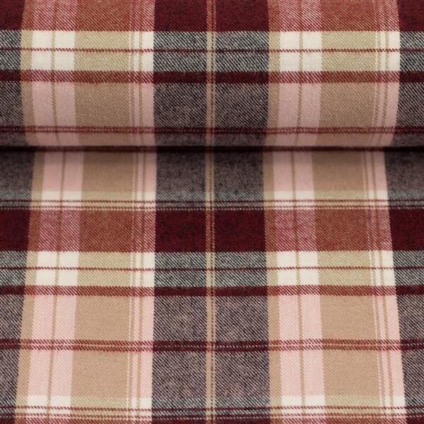 Baumwoll-Flanell Maverick Karo Rosa