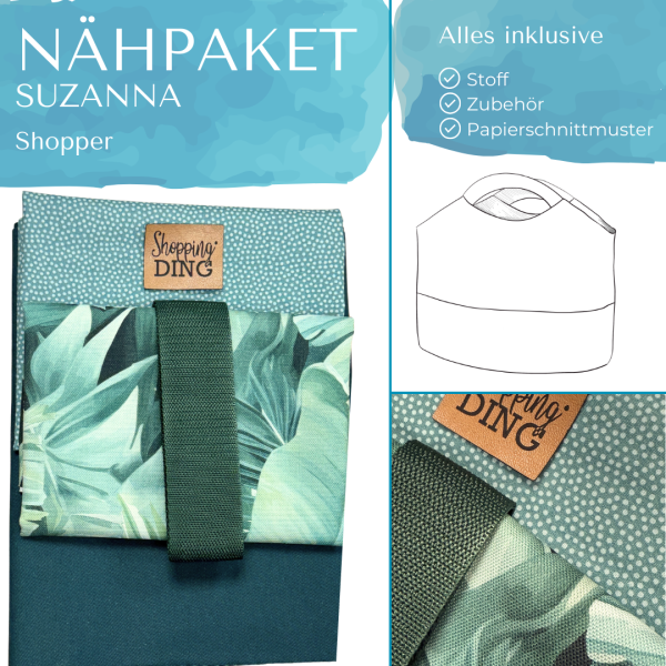 Nähpaket Shopper Suzanna Tropisch Grün
