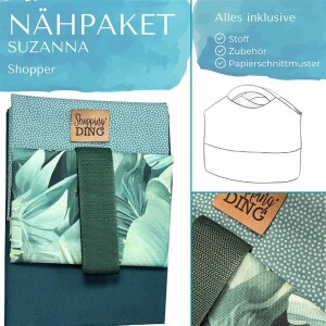 N&auml;hpaket Shopper Suzanna Tropisch Gr&uuml;n