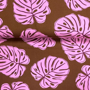 Canvas Blatt Monstera Pink