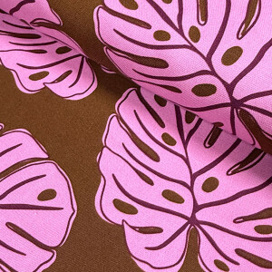 Canvas Blatt Monstera Pink