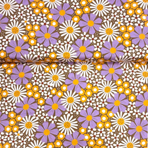 Baumwolle Cloud9 fabrics Retro Meadow Cosmos, Mustard
