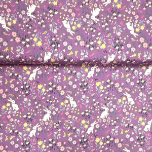 Baumwolle Cloud9 fabrics Retro Meadow Bunny Blossom