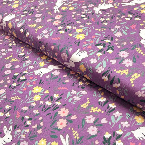 Baumwolle Cloud9 fabrics Retro Meadow Bunny Blossom